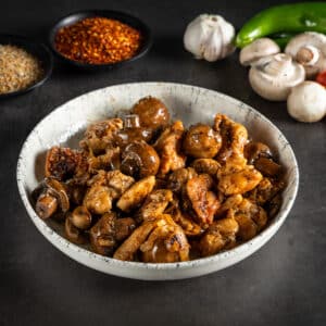 פרגית עם בצל ופטריות